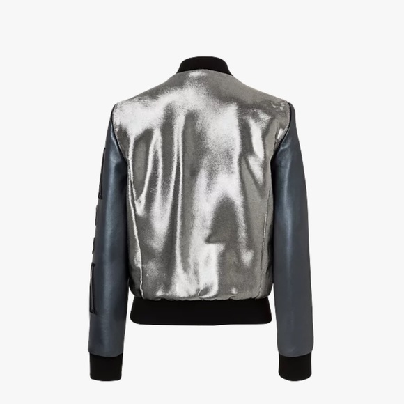 MCM silver calf leather bomber jacket Size M NWT - Picture 2 of 8